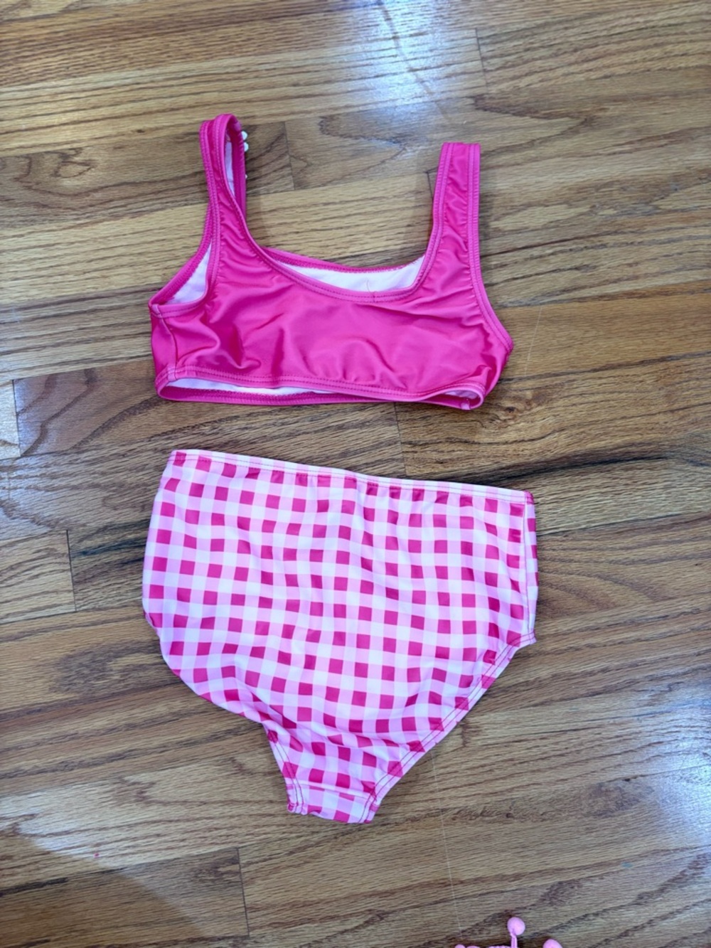 Barbie Girls Swimming Suit 2 Piece Bikini and Top Pink 6/6X - Picture 5 of 8